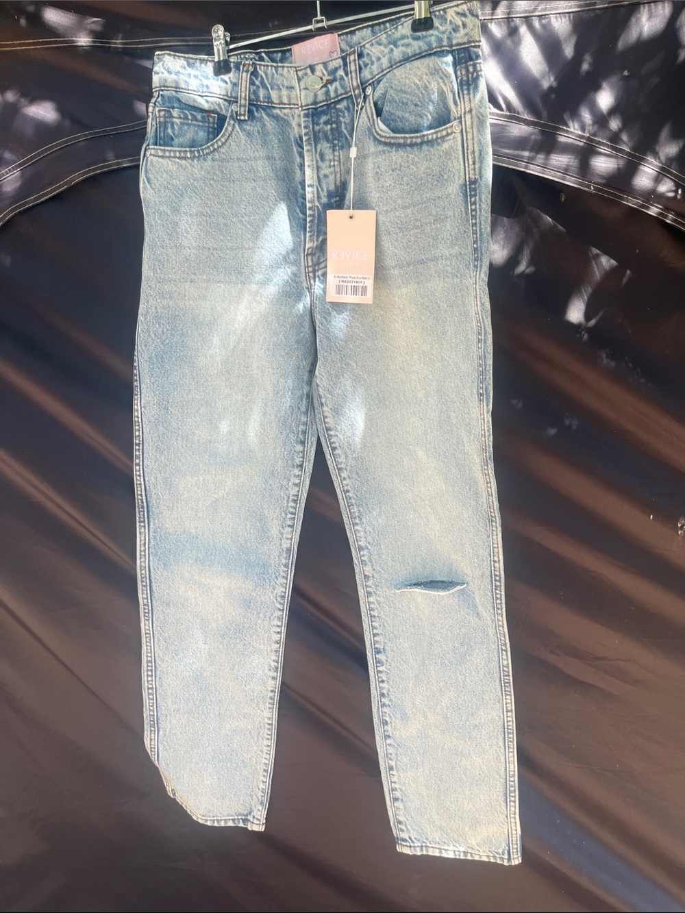 REVICE Light Blue Boyfriend Jeans with Subtle Distress